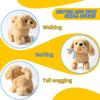 Kids Electric Plush Dog Toy Walking Barking Tail Wagging Interactive Puppy Plushie Toy Toddlers Boys Girls Educational Simulation Animal Toy