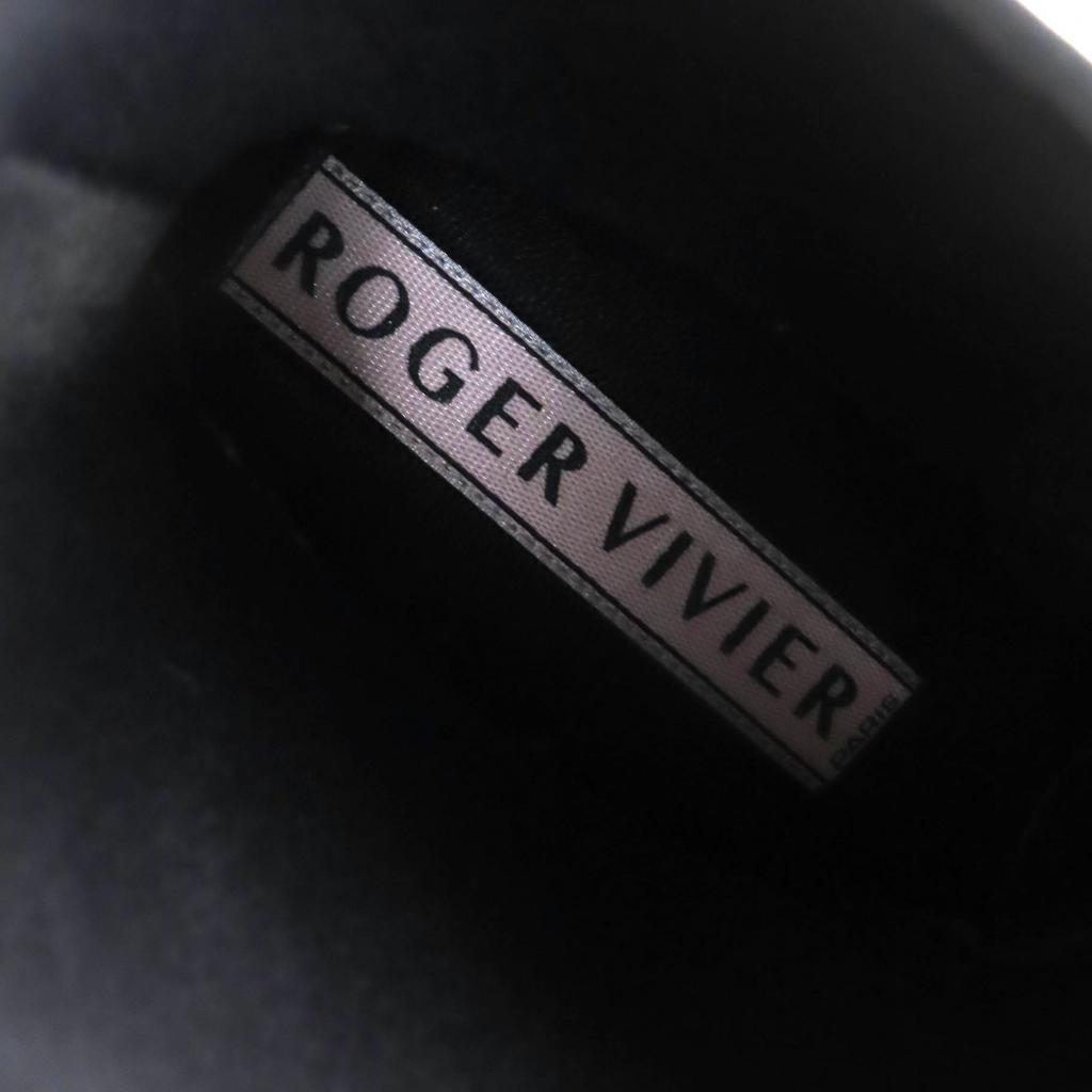 Great ROGER VIVIER short boots Tempet Viv Strassbacks rubber rain boots black Women 37 Used