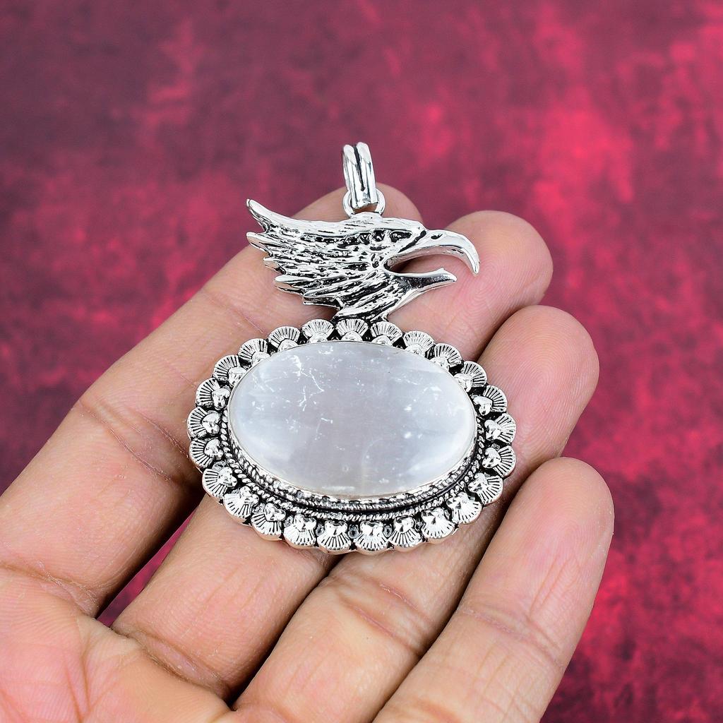 Ювелирные изделия с селенитом, кулон ручной работы с драгоценными камнями, кулон из стерлингового серебра 925 пробы, антикварные ювелирные изделия, для подарка на помолвку