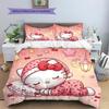 Постельное белье с мультяшным узором Sanrio, Комплект одеяло, Пододеяльник, Наволочка, Домашний подарок на день рождения(1 пододеяльник + 2 наволочки, без наполнителя)