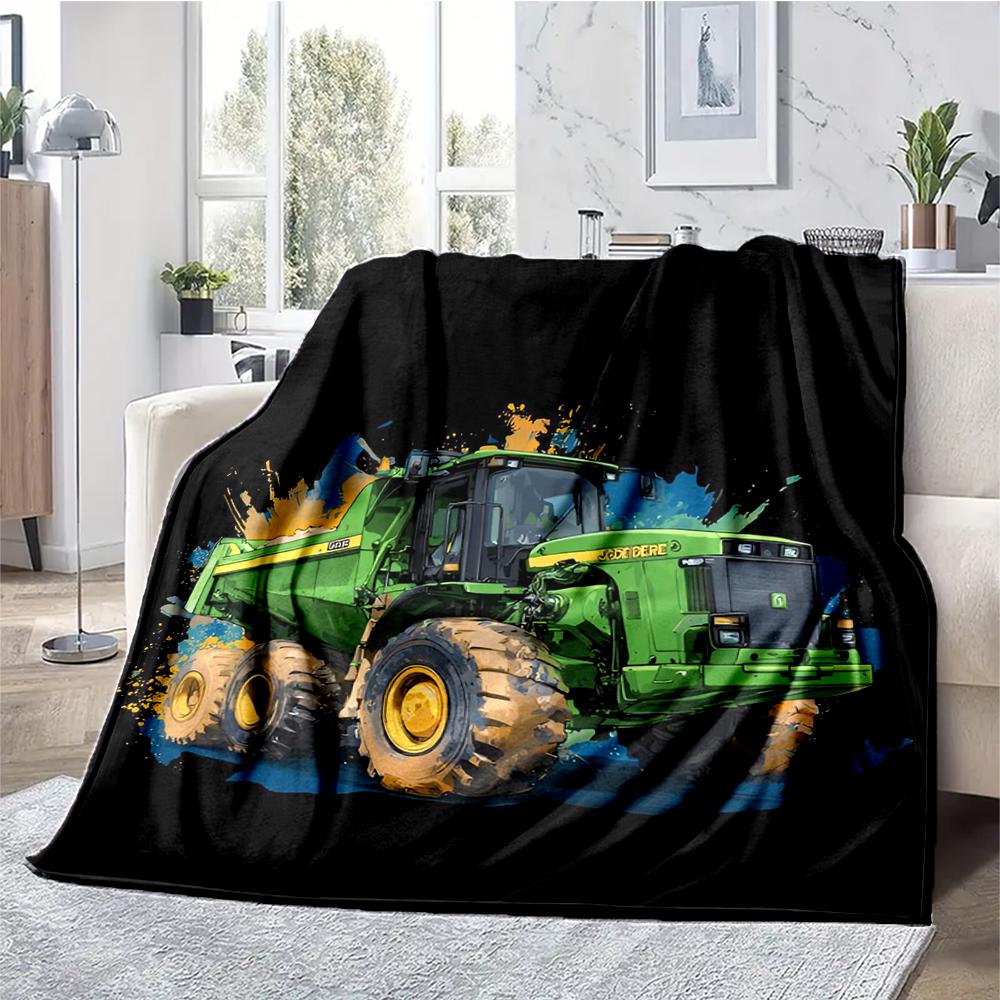 Truck Theme Printed Blanket - Perfect for Couch, Bed, Travel & Outdoor Use | Machine Washable, Cozy & Durable.