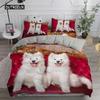 Комплект постельного белья для собак King Size с милым самоедом и улыбающимся ангелом, комплект постельного белья для детей и подростков, девочек, милый щенок, полиэстеровое одеяло