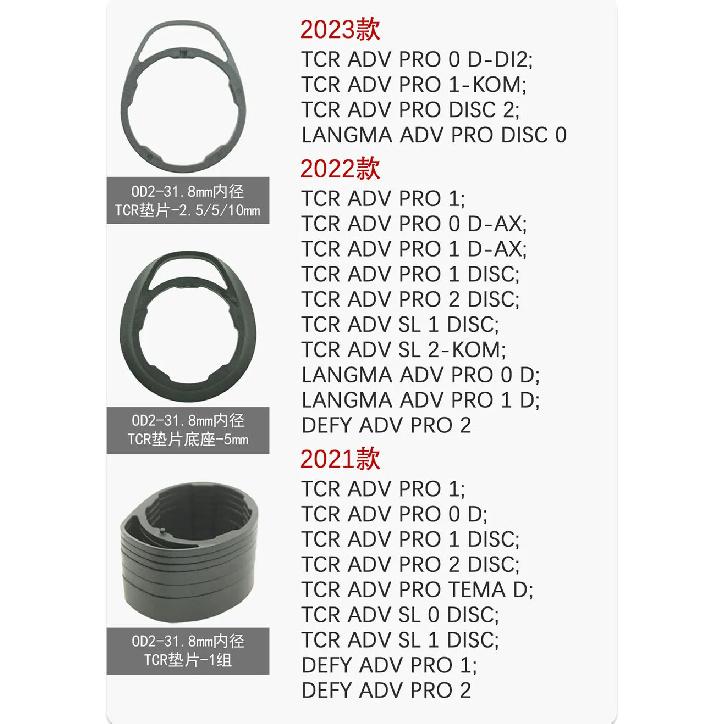 1pcs GIANT Headset Stem Spacer 2.5mm 5mm 10mm for PROPEL TCR ADV SL DEFY Pro Shim Plastic