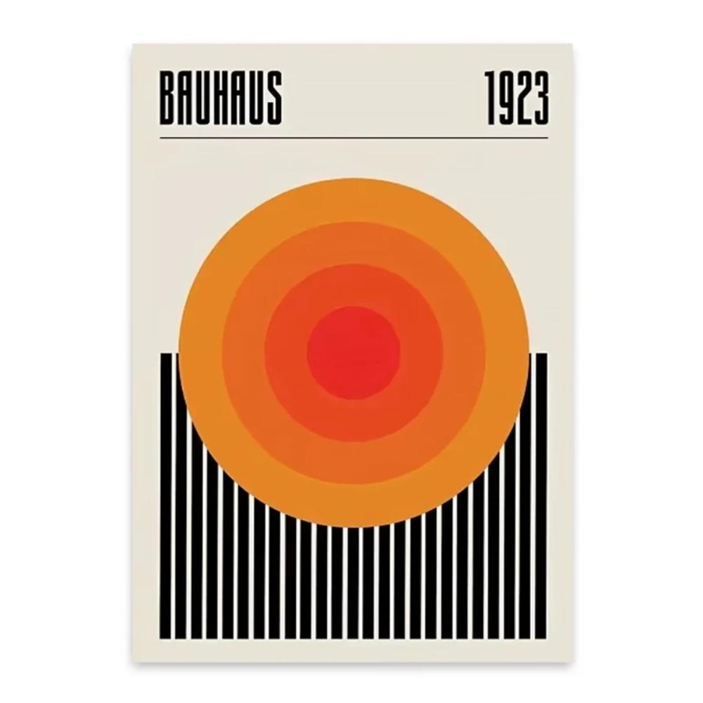 Abstract Bauhaus Orange Yellow Geometry Poster Prints Bauhaus Ausstellung Canvas Painting Wall Art Picture for Home Decoration