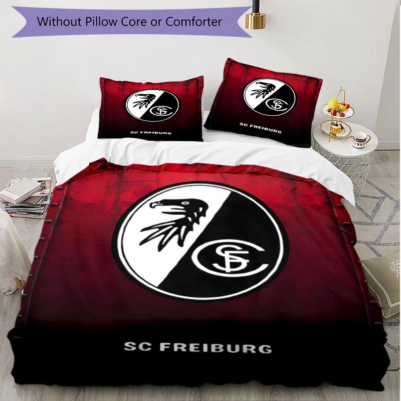 3pcs Duvet Cover Set (1*Duvet Cover + 2*Pillowcase, Without Core), SC Freiburg Print Soft All‑Season Bedding Set, Home Bedroom Decor Gift