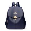 Large Capacity Backpack Women's Travel Backpack Soft Leather Lightweight School Bag