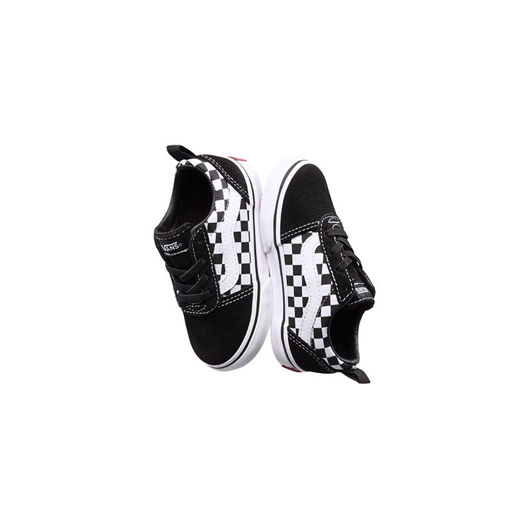 Vans Холщовые Прочные Низкие Кеды для Скейтборда Черно-Белая Шахматная Клетка Детские Кроссовки VN0A3QU1PVJ