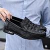 Crocodile Pattern Prom Evening Long Dresses Soft Abiye Male Shoes Luxury Brand Genuine Casual Leather Gents  Men's Shoes