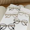 Metal Cat Eye Anti Radiation Glasses for Women Men Eyeglasses Frames Transition Shade Replaceable Lens