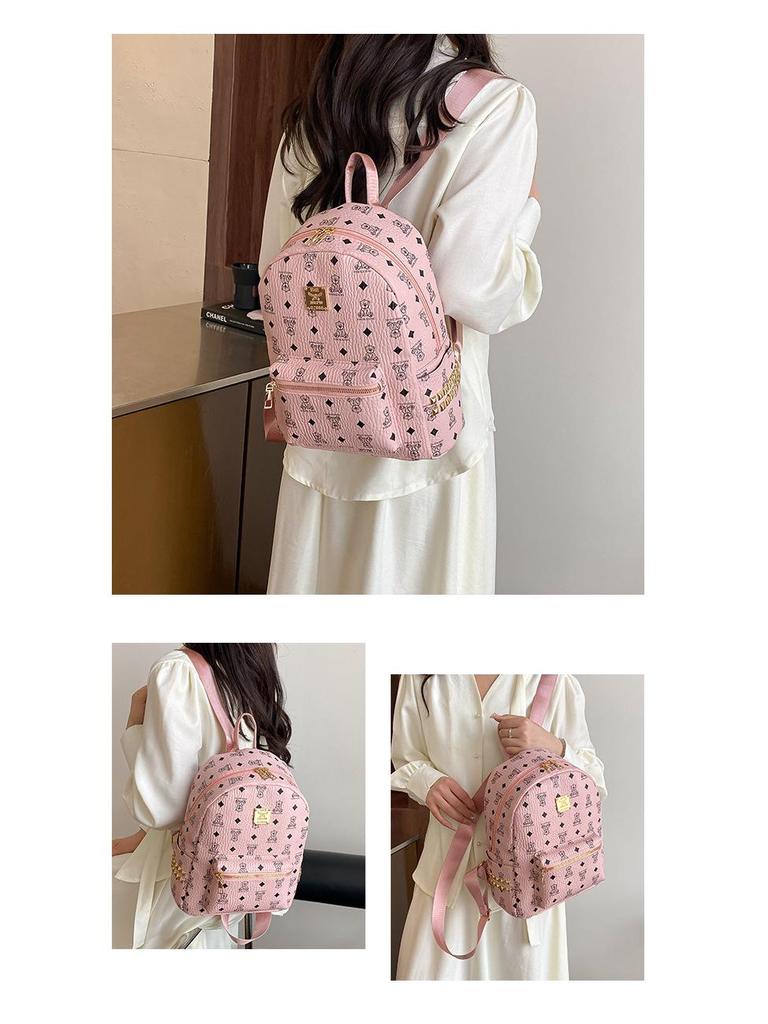 Рюкзак 2025 года с принтом ретро-плюшевого мишки - Женская школьная сумка большой вместимости