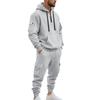 Winter Loose Men's Workwear Outdoor Commuting Casual Plus Velvet Warm Sweatshirt and Sweatpants Set