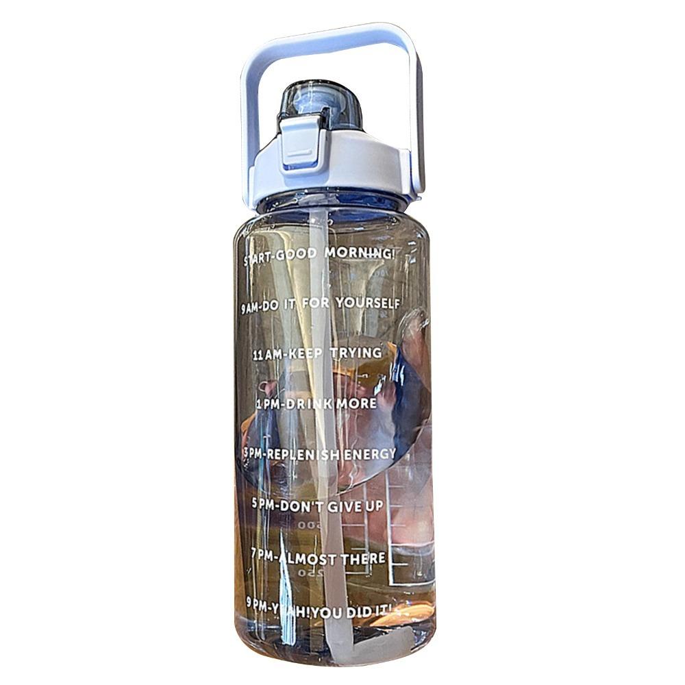 Transparent Drinking Water Bottle 2000ML Water Bottle with Straw Plastic Water Cup For Women