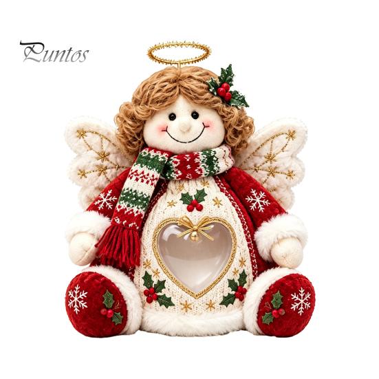 Плюшевая коробка для хранения конфет, Рождественский мешок для закусок, Прозрачное окошко в форме сердца, Кукла с задней молнией, Праздничный держатель для печенья, Декоративный