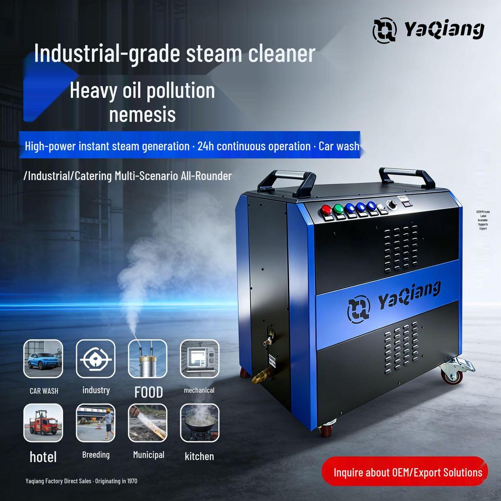 Yaqiang High-Power Industrial Steam Cleaner - 24h Continuous Operation for Car Wash & Hotel Use