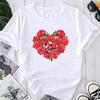 (Asian Size) Fashion Print Flower Floral Trend Cute 90s Graphic Tee Female Casual T Clothing Casual Women's Top Short Sleeve T-shirt
