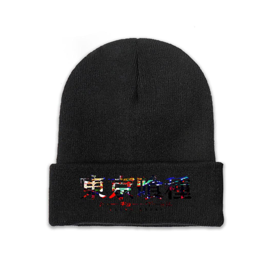 Токийский Гуль Вязаная Шапка Шапки Зимние Шапки Теплая Полиэстер Повседневная Кепка Унисекс Женская