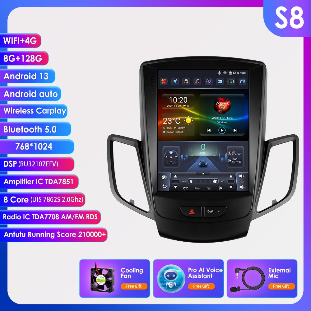 OSSURET 9,7-дюймовый экран QLED 2din Android автомобильный радиоприемник мультимедиа видеоплеер для Ford Fiesta 2009 - 2017 GPS Navi Carplay Auto 4G LTE RDS AI Bluetooth