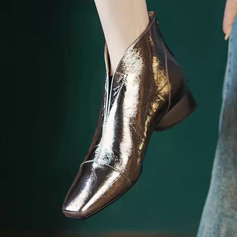 Женские ботильоны с острым носком, элегантные кожаные туфли на среднем каблуке, новый бренд 2025 года, зимние дизайнерские туфли-лодочки Botas De Mujer