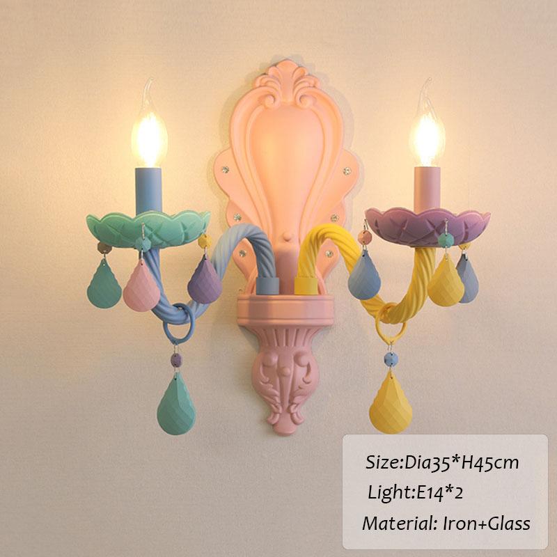 Хрустальная светодиодная люстра Европейская свеча Люстра для ресторана Спальня Детская комната Светильник American Girl Princess Makaron Подвесной светильник