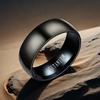 Classic Unisex Black Titanium Steel Ring - Matte Brushed Finish