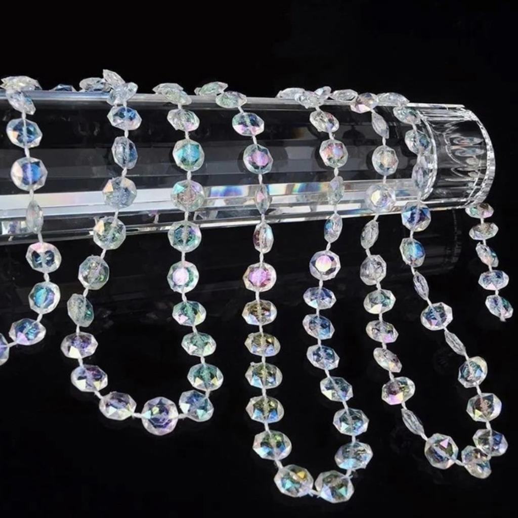 10mm Colorful Beads Chain Roll Acrylic Disc Decorative Beads Chain Festival Site Accessories 30m