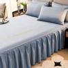 Summer New European Style Simple Washable Silk Bed Skirt Non Slip Bed Cover Household Mattress Cover Pillow Case