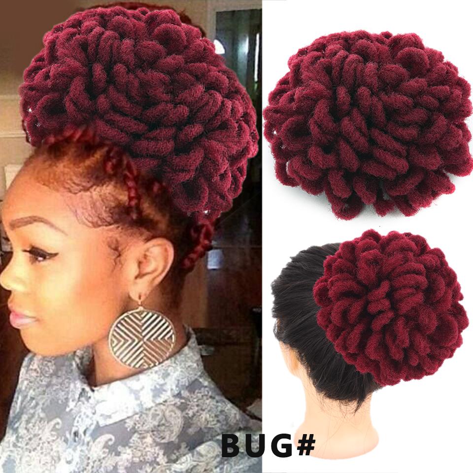 LUPU Синтетические афро пышные волосы DreadLock, булочка с шиньоном, хвостик на шнурке, искусственные локоны, заколки в конский хвост, волосы для чернокожих женщин