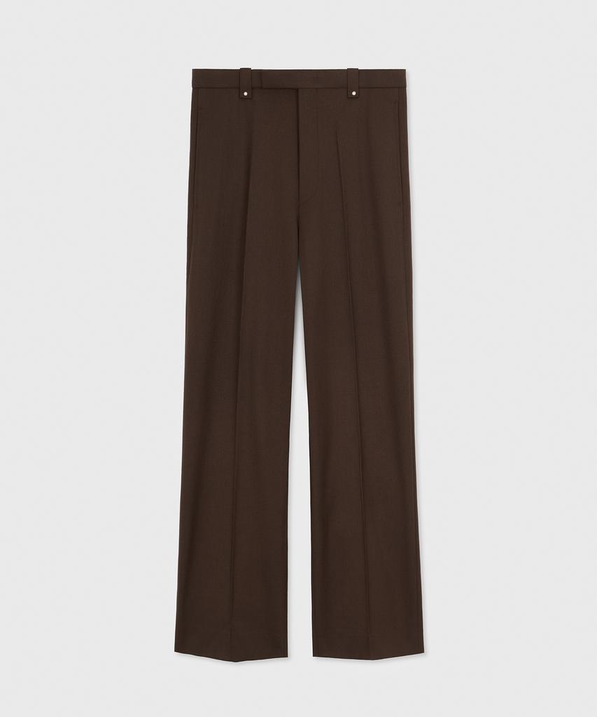 TAILLE Carnaby Flared Wool Trousers Dark Mahogany