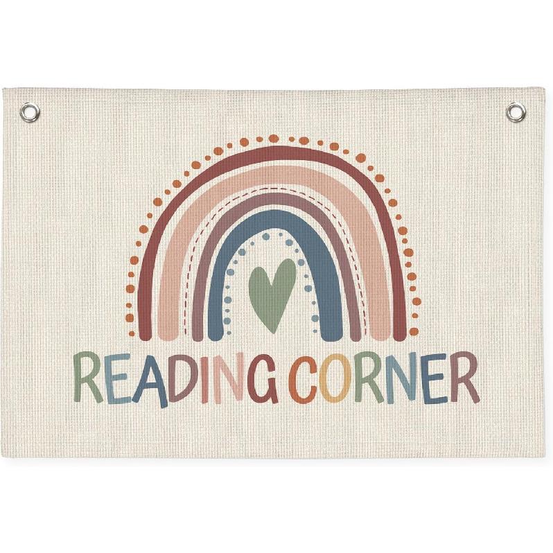 Calming Corner Cozy Corner Banner, Boho Classroom Decor, Calming Strategies Mental Health Wall Hanging Banner Flag Decor for Classroom, Positive