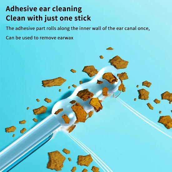 24Pcs Earwax Removal Adhesive Swab Disposable Ear Wax Removal Stick Sticky Ear Cleaning Picks Ear Care Tools