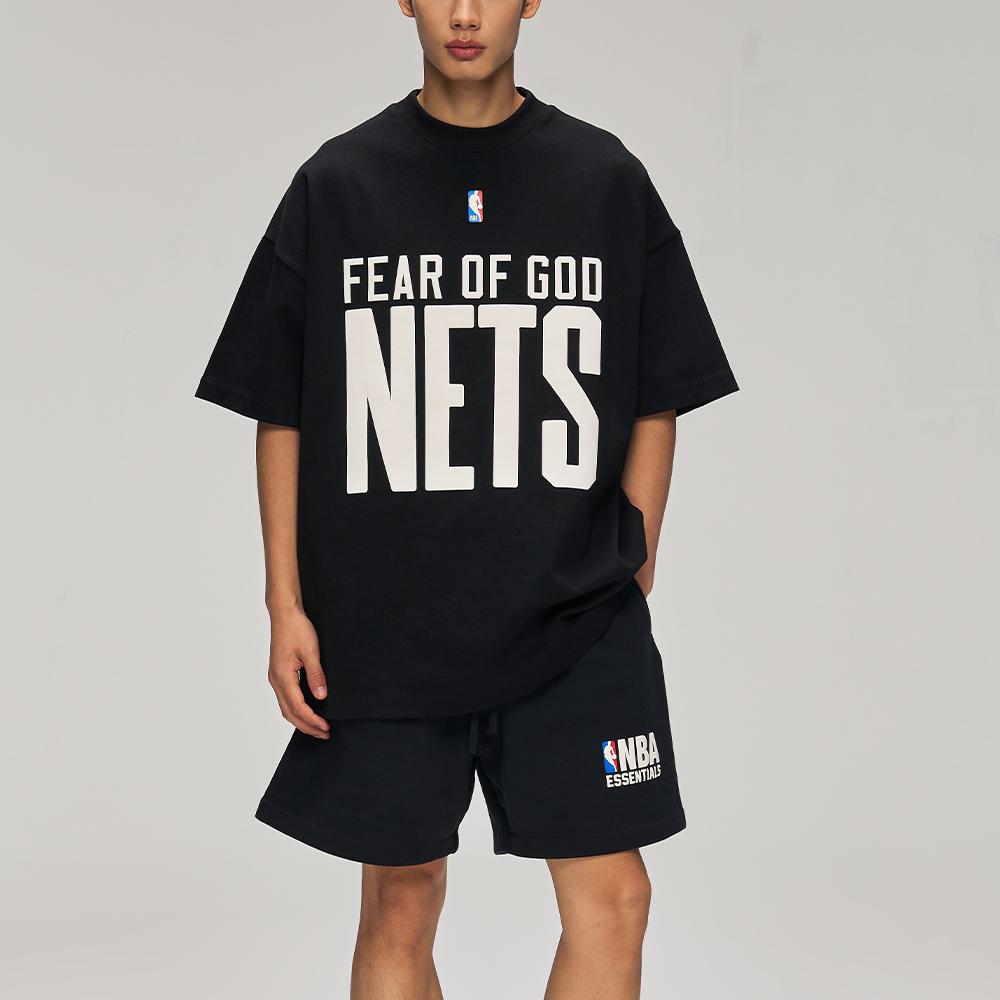 Fear of God Essentials Nets Футболка 90-х Черная Мужские Топы 125NB252024F