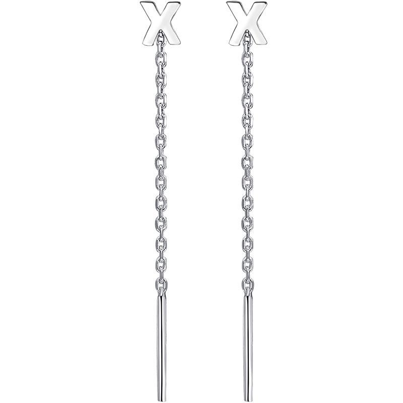 Серьги-буквы Banyan Tree S999 из стерлингового серебра для женщин — модный холодный стиль 2023 года