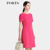 Ports Женское летнее платье миди в простом стиле для通勤