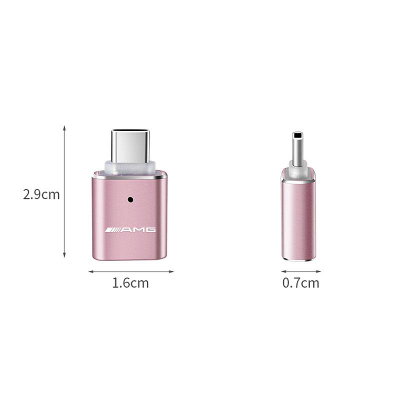 1 шт. Мини-конвертер-адаптер для зарядки автомобиля Type-C на USB 3.0 с логотипом AMG для Mercedes Benz AMG A B C E G CLA W211 W203 W204