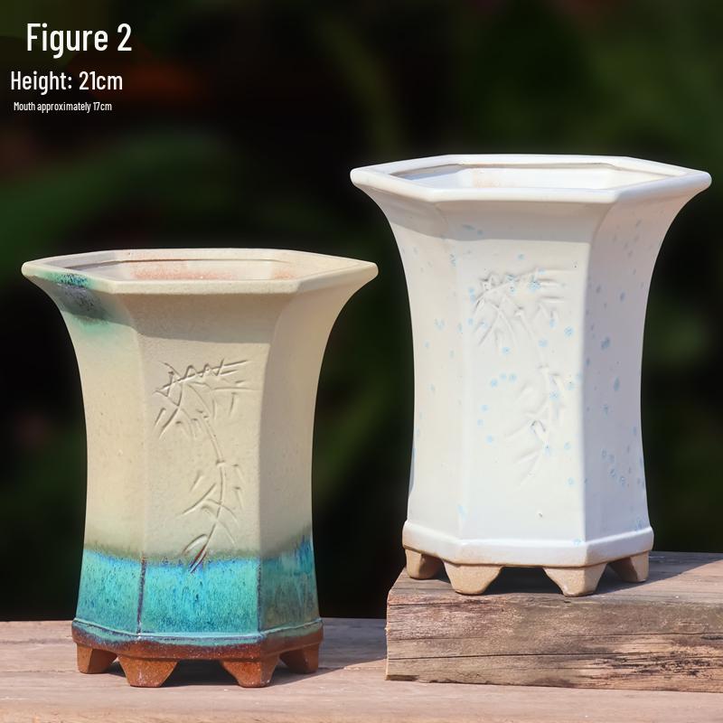 Терракотовый горшок для суккулентов ручной работы, большой квадратный с глянцевой глазурью и дышащим дизайном.