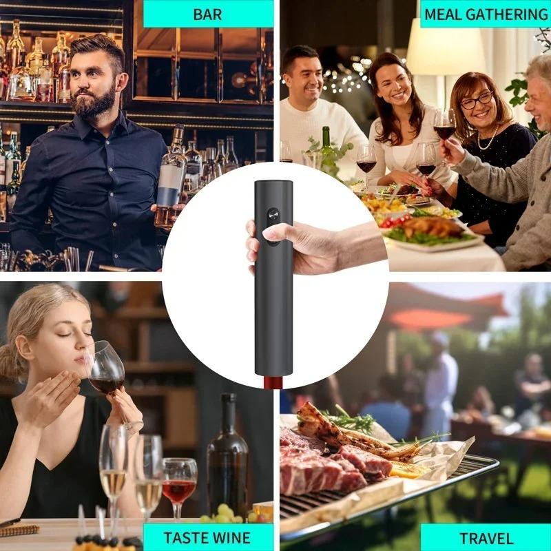 Electric Wine Bottle Opener Set for Red Wine Holiday Gift Battery-Operated Ins Style for Kitchen Bar Party