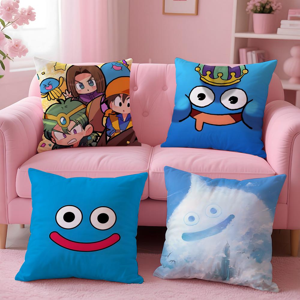 Cute Japanese Game DDragon Quest Slime Cushion Cover Pillow Case Soft Skin Friendly Fabric Concealed Zipper