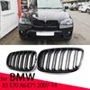 New Look Car Grille Grill Front Kidney Glossy 2 Line Double Slat For BMW X5 E70 2007-2013 X6 E71 E72 2008-2014 Car