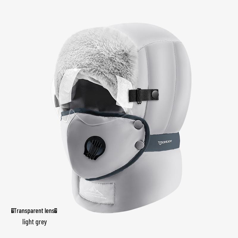 Зимняя шапка-ушанка для мужчин и женщин: Катание на лыжах на открытом воздухе, Подкладка из бархата, Теплые с очками, Ветрозащитные и водонепроницаемые