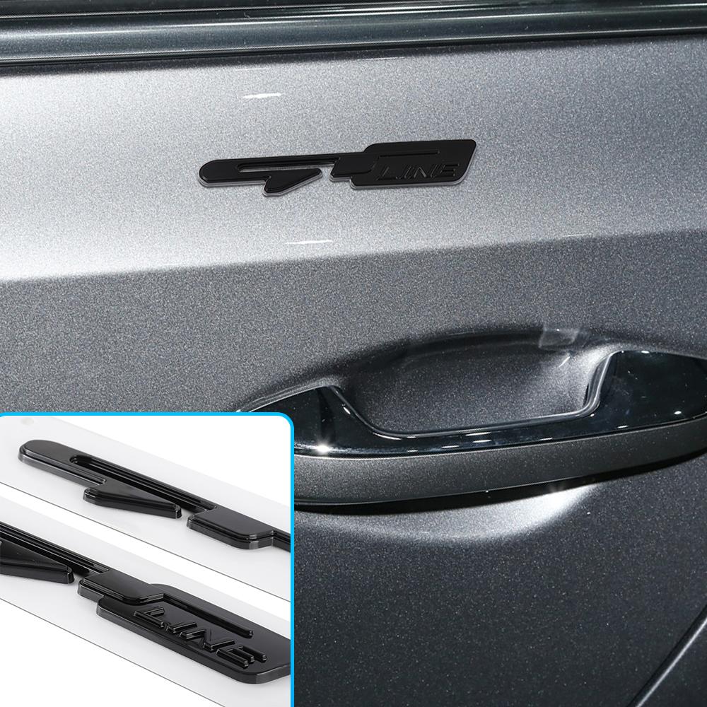 cpzmnv1 GT GTline Letter Logo Car 3D Rear Marked Side Marking Decorative Sticker Badge For Kia KN Pegas Sorento Soul Cerato Niro Optima