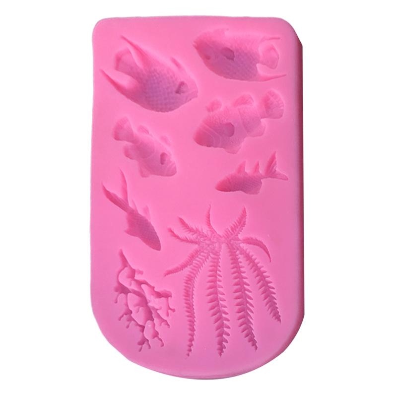 Kitchen DIY Fondant Chocolate Fondant Dry Pez Fish Modeling Mold Marine Animal Silicone Mold