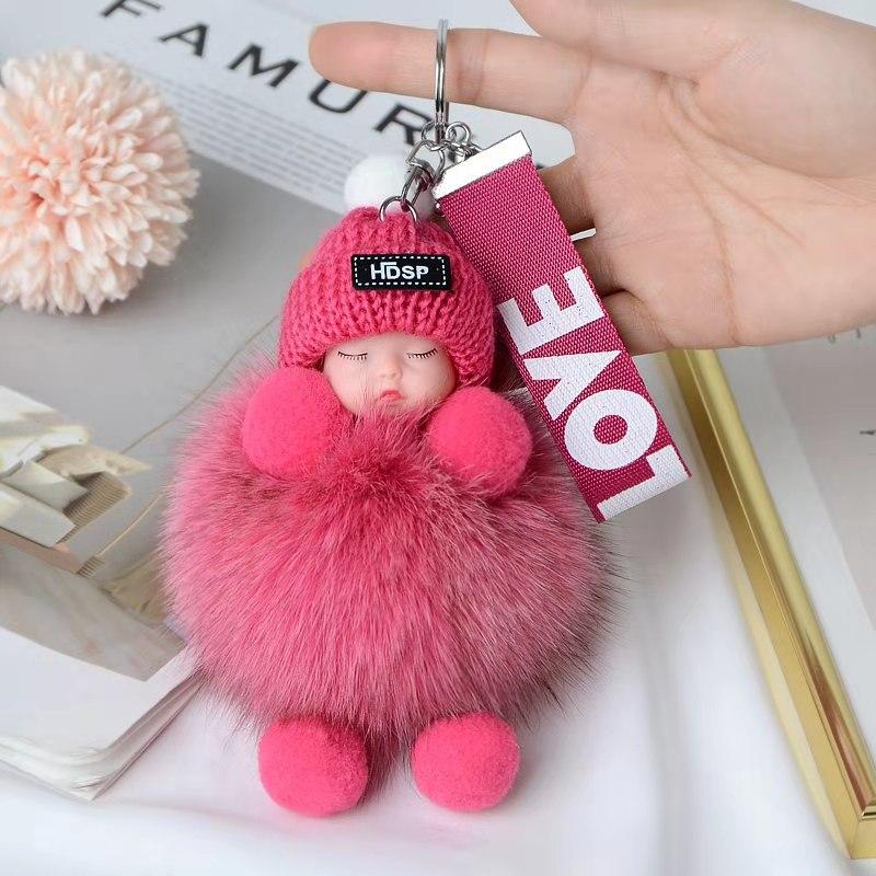 Новая мода, милая женская сумка, кулон, плюшевая подвеска, кукла для сна, автомобильный брелок, подвеска, Рождественский подарок