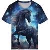 Футболки с изображением лошадей, мужские рубашки с 3D-принтом, повседневные летние топы с дизайном унисекс