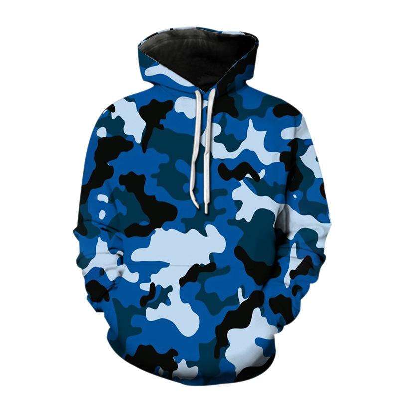 2024 Весна и Осень Европейская и Американская Толстовка С Капюшоном 3D Цифровая Печать Камуфляжная Толстовка С Капюшоном Для Повседневного Мужчин
