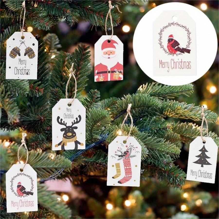 100 шт., бирки с Рождеством, крафт-бумага, подарочная этикетка для открыток, бирка «сделай сам», повесить бирки, декор для подарочной упаковки, подарочная карта