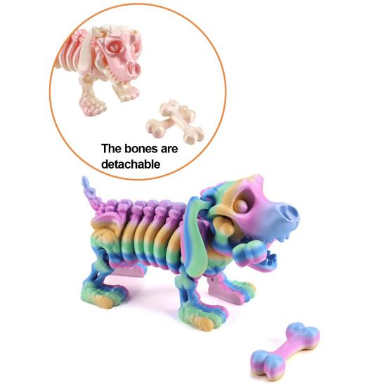 Напечатанный на 3D-принтере артикулированный скелет таксы, коллекционная фигурка скелета собаки