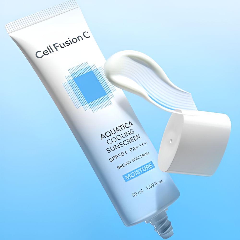Cell Fusion C Aquatica Cooling Sunscreen SPF50+ PA++++ Hydrating Cooling Sun Cream 50ml