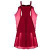 European & American Halloween Sleeveless Chiffon Color Block Dress