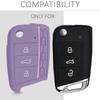 kwmobile Чехол для ключа совместим с: Чехол для автомобильного ключа VW Golf 7 MK7 с тремя кнопками - защитный чехол для автомобильного ключа, силиконовый, пастельно-фиолетовый/светло-розовый