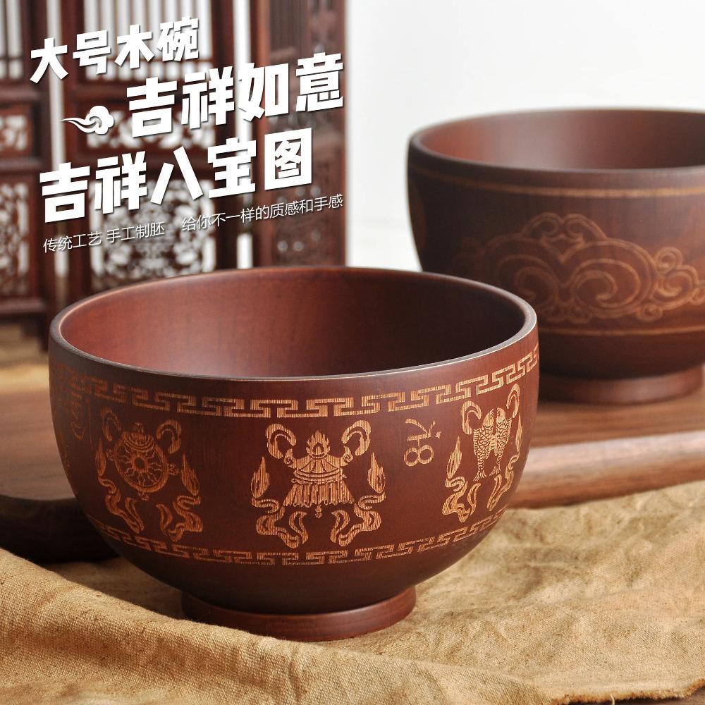 Японская миска из цельного дерева с креативным дизайном, в стиле ююбы, отлично подходит для наслаждения лапшой рамен и блюдами из риса